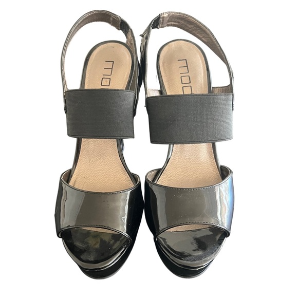 Moda Spana black patent leather platform sandals-never been worn - Picture 2 of 4